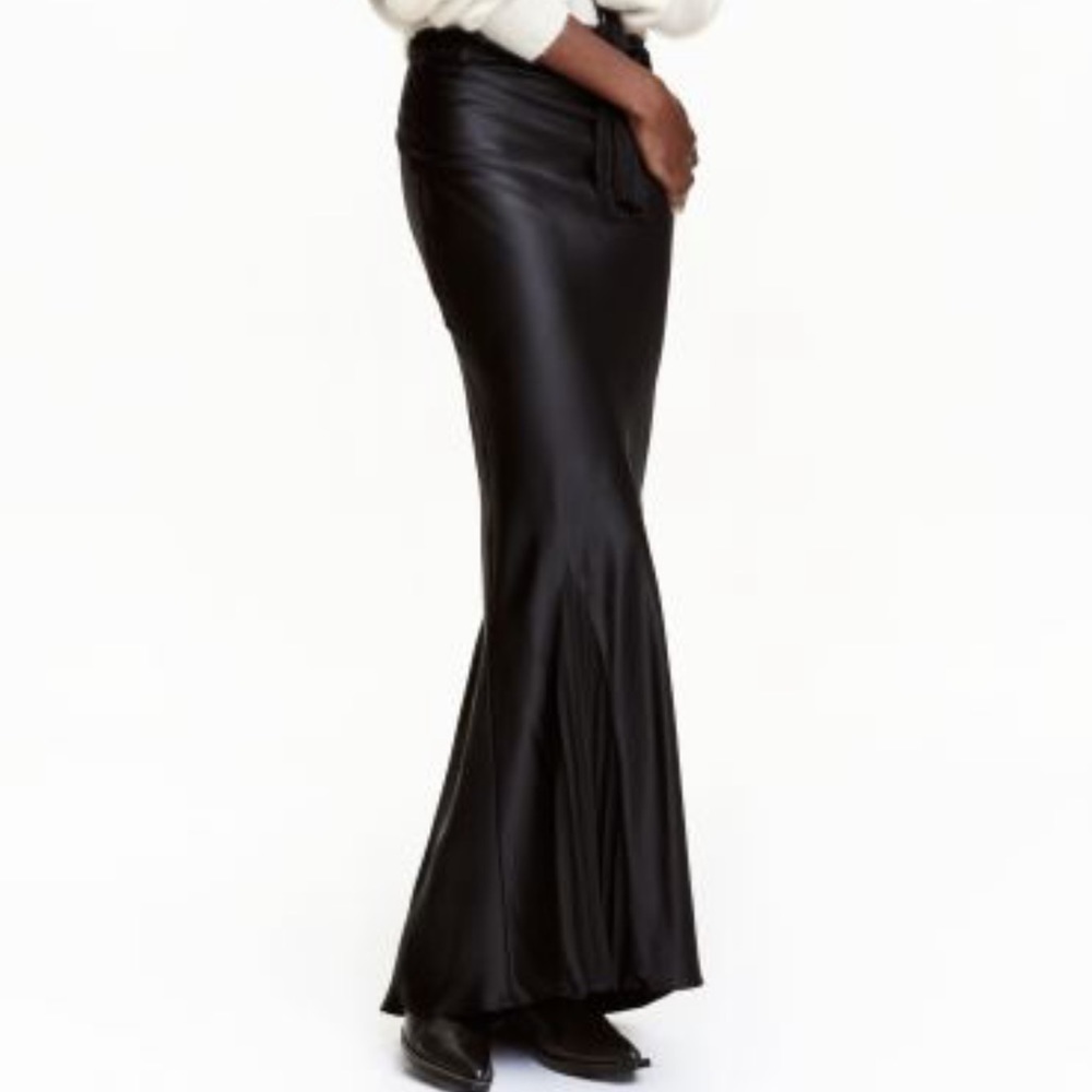 Zang Toi Black Silk Fitted Maxi Dress Skirt